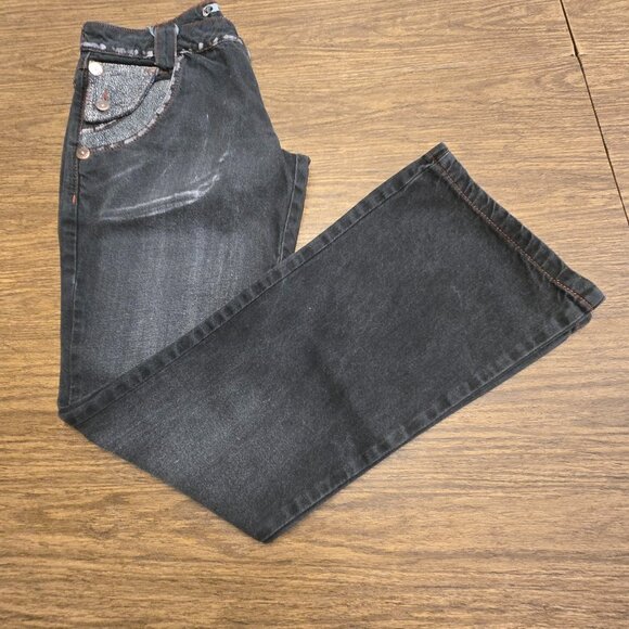 KLEPTON Basic Clothes Unisex Vintage Boot Leg Jeans w/Accent Pockets - Black - Picture 14 of 15